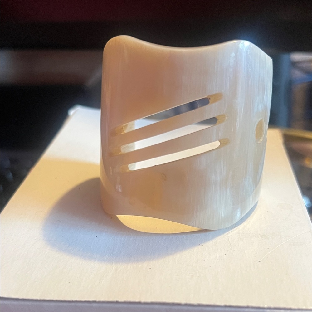 Elegant Cream natural, buffalo cuff, bracelet handmade